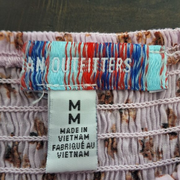 Urban Outfitters Floral Milkmaid‎ Babydoll Top Poet Sleeves Tie Cuff Sz M - Picture 11 of 12